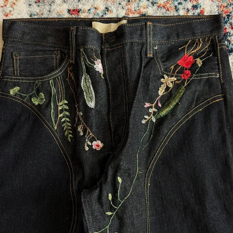 Y2K Blossom Baggy Jeans - DRACO COUTURE