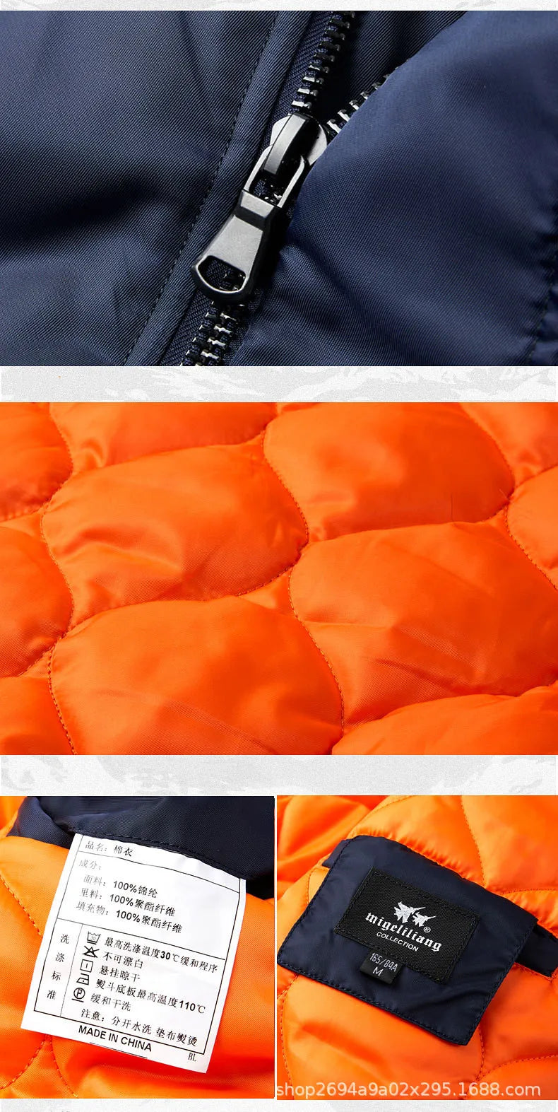 ABOORUN Men's MA1 Bomber Jackets Army Cotton Padded Coats