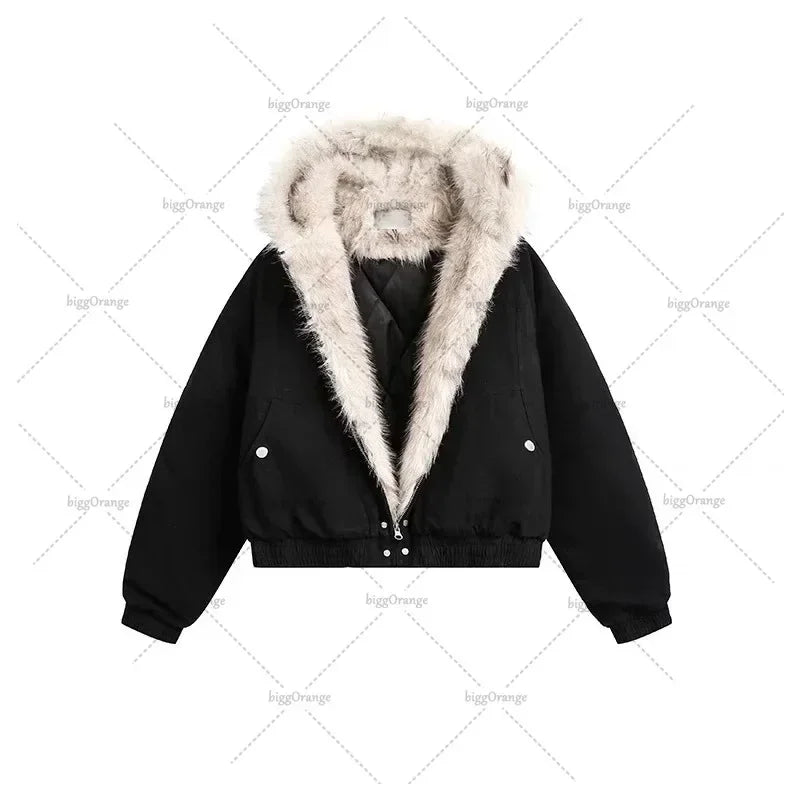 Y2K Wollkragenjacke