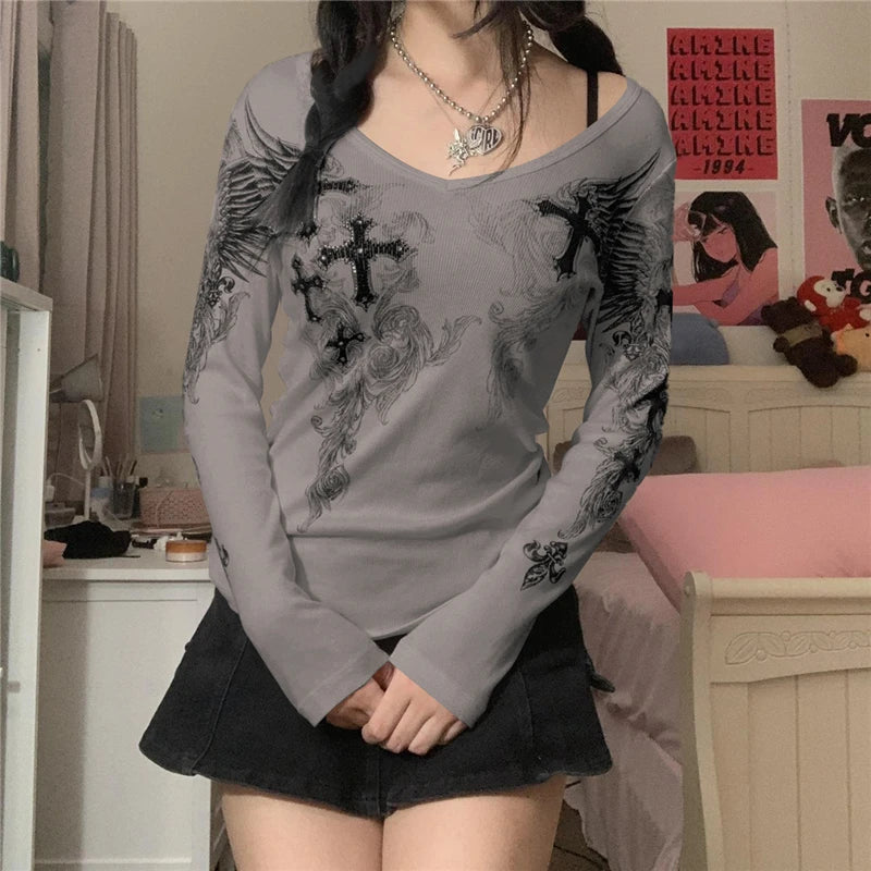 2000s Grunge Women Shirt
