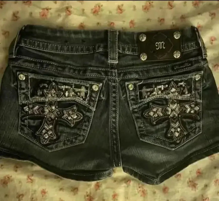 Retro Shorts Womens Y2K - DRACO COUTURE