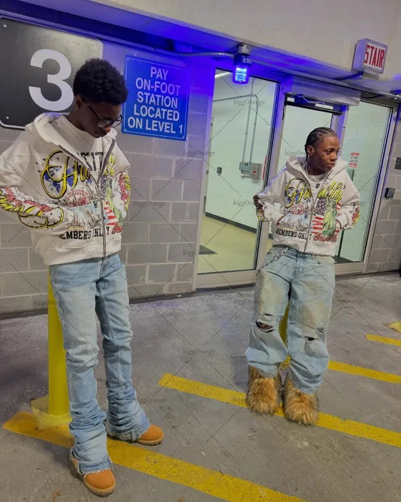 Neuer Hip-Hop-Trend: Y2K-Streetwear-Sweatshirt mit amerikanischem Retro-Buchstabenprint, Oversized-Design, Harajuku-Farbenfroher Freizeit-Hoodie für Damen