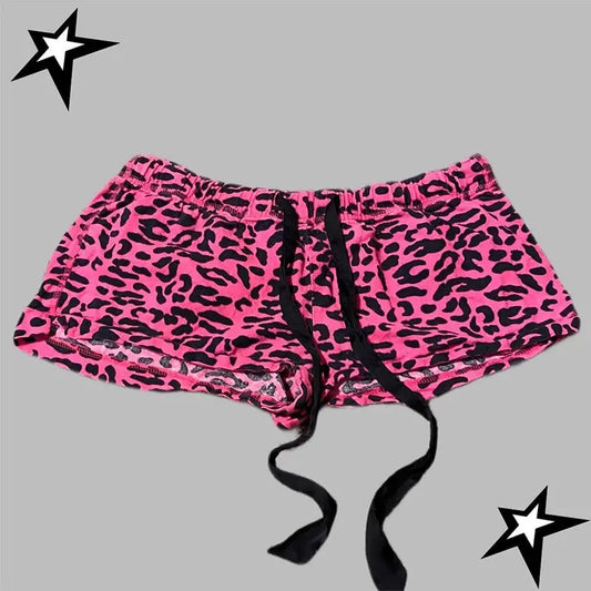 Y2K Shorts Harajuku Leopard Print Women Rock Gothic Retro Pants Hip Hop Streetwear Spice Girls Hot pants Punk Sexy Trousers - DRACO COUTURE