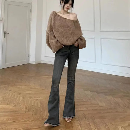 Low Rise Flare Jeans Women