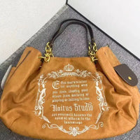 M6CC Unique Pumpkin Canvas Letter Large Shoulder Bag for Women with Chain Strap - DRACO COUTURE