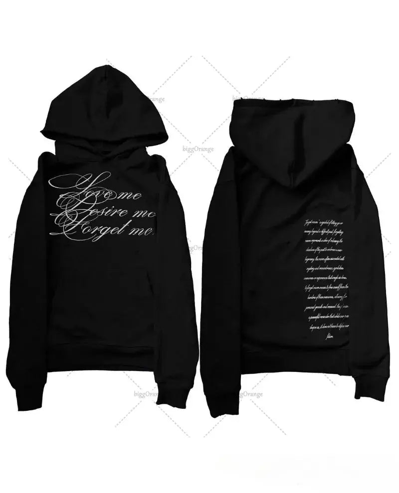 New Goth Harajuku Y2K Streetwear Vintage Clothing High Street Retro Letter Hoodie Men Hip Hop Casual Oversized Sweatshirt Women - DRACO COUTURE