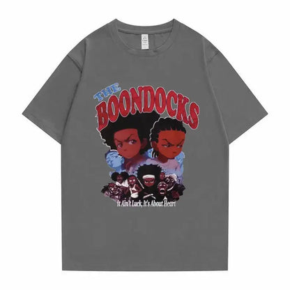 New The Boondocks Huey and Riley Print T-shirt Men Women Casual Fashion Tshirt Funny Man Cotton Tee Short Sleeve Hip Hop T Shirt - DRACO COUTURE