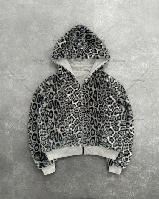 Leopard Print Two-sided Hoodie
