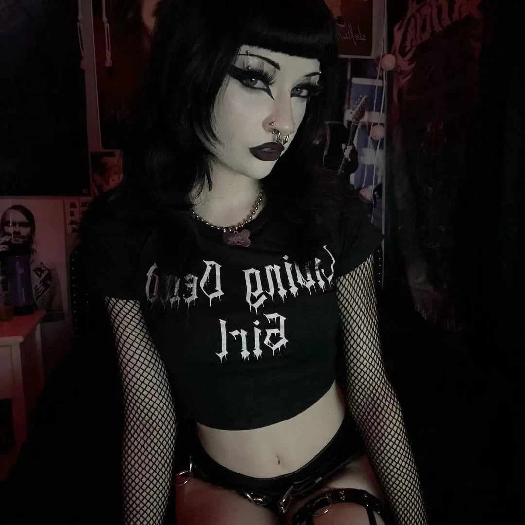 Grunge Crop Top Y2k - DRACO COUTURE