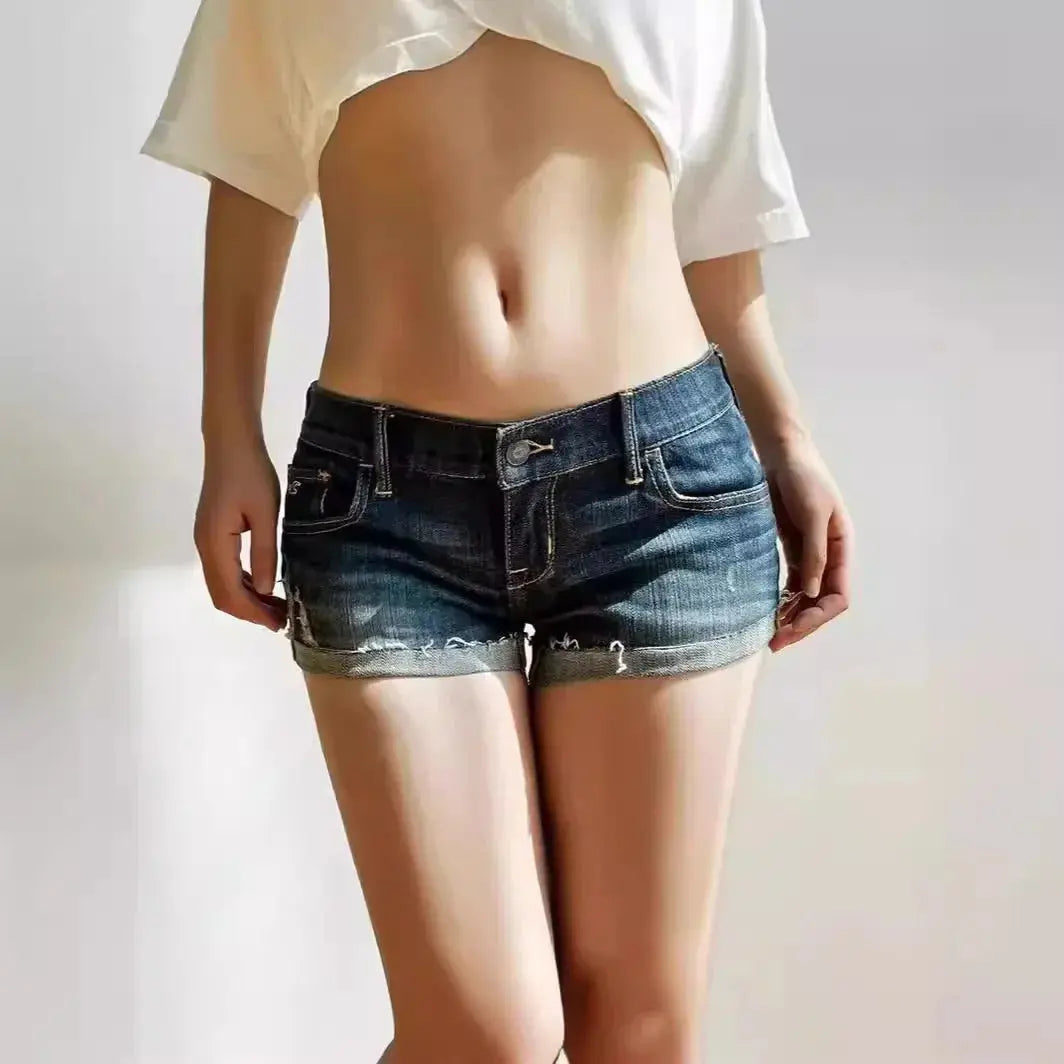 Sexy Denim Shorts Low Waist - DRACO COUTURE