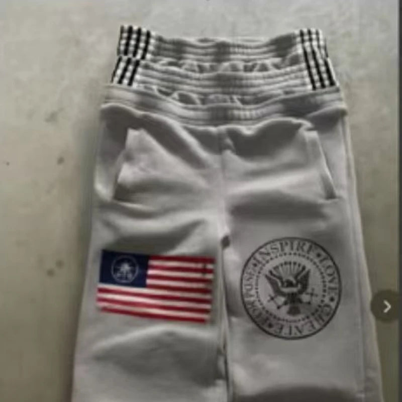 Amerikanische neue doppelt taillierte modische Streetwear-Herrenhosen mit Buchstabenstickerei im Retro-Harajuku-Stil für Damen und Herren