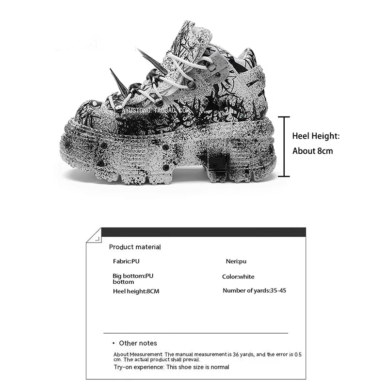 Retro heavy metal thick sole shoes