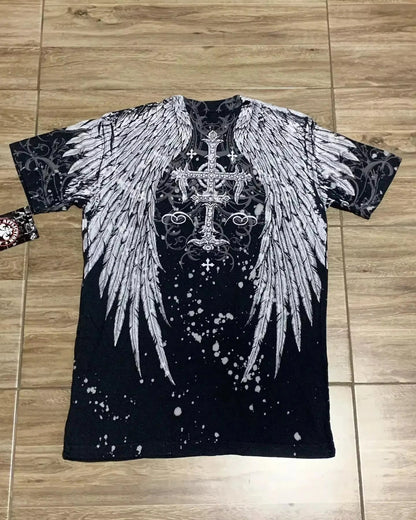 American Y2K New Hip Hop Joker Goth Print Cotton Short Sleeve T-shirt Women Street Casual Loose Punk T-shirt Unisex Summer Tees DRACO COUTURE