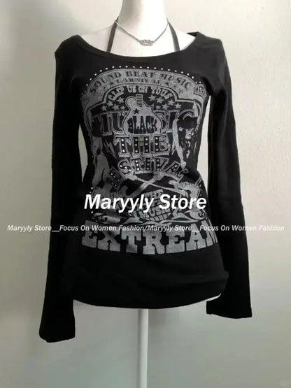 Vintage Gothic T-shirts Women Y2k - DRACO COUTURE