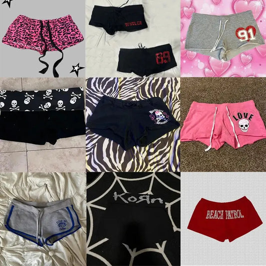 Sexy Half pants Harajuku Letter Print High street Casual Y2K Shorts Punk Fashion Pants Hiphop Vintage Grunge Goth EMO Streetwear - DRACO COUTURE