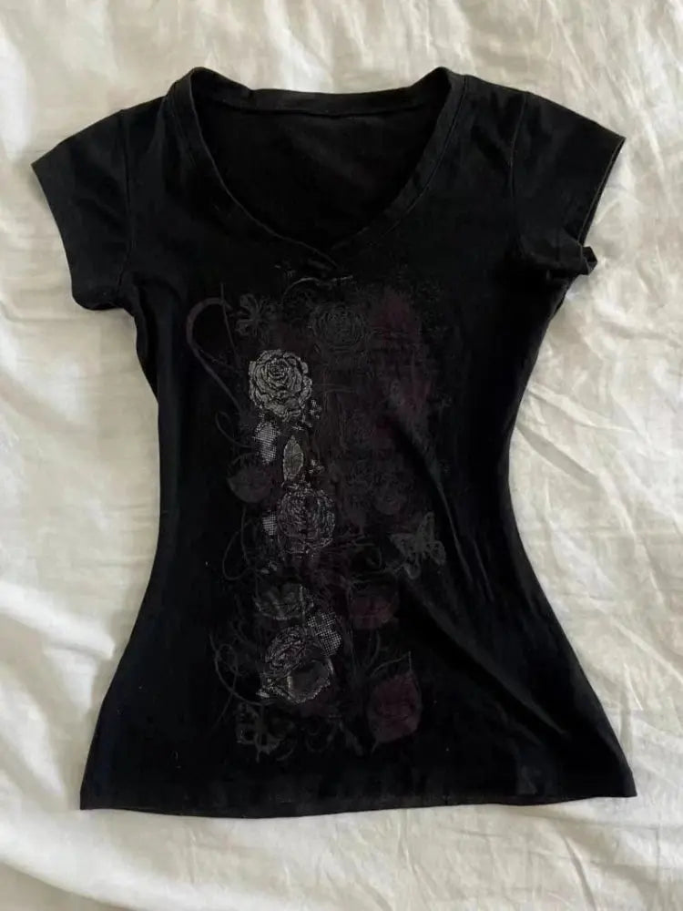 2025 Summer Y2k V-neck Tops - DRACO COUTURE