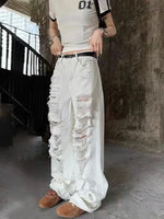 Ripped White Jeans - DRACO COUTURE