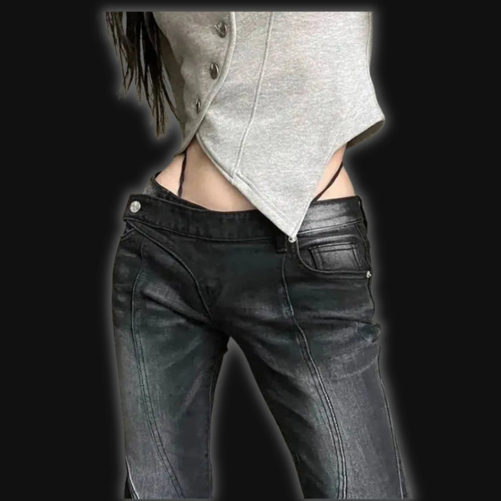 Vintage Distressed Low Waist Jeans Grunge - DRACO COUTURE