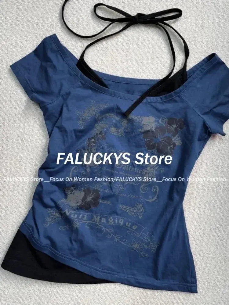 T-Shirt Women Y2K Streetwear Hot Girl Slim Fit - DRACO COUTURE