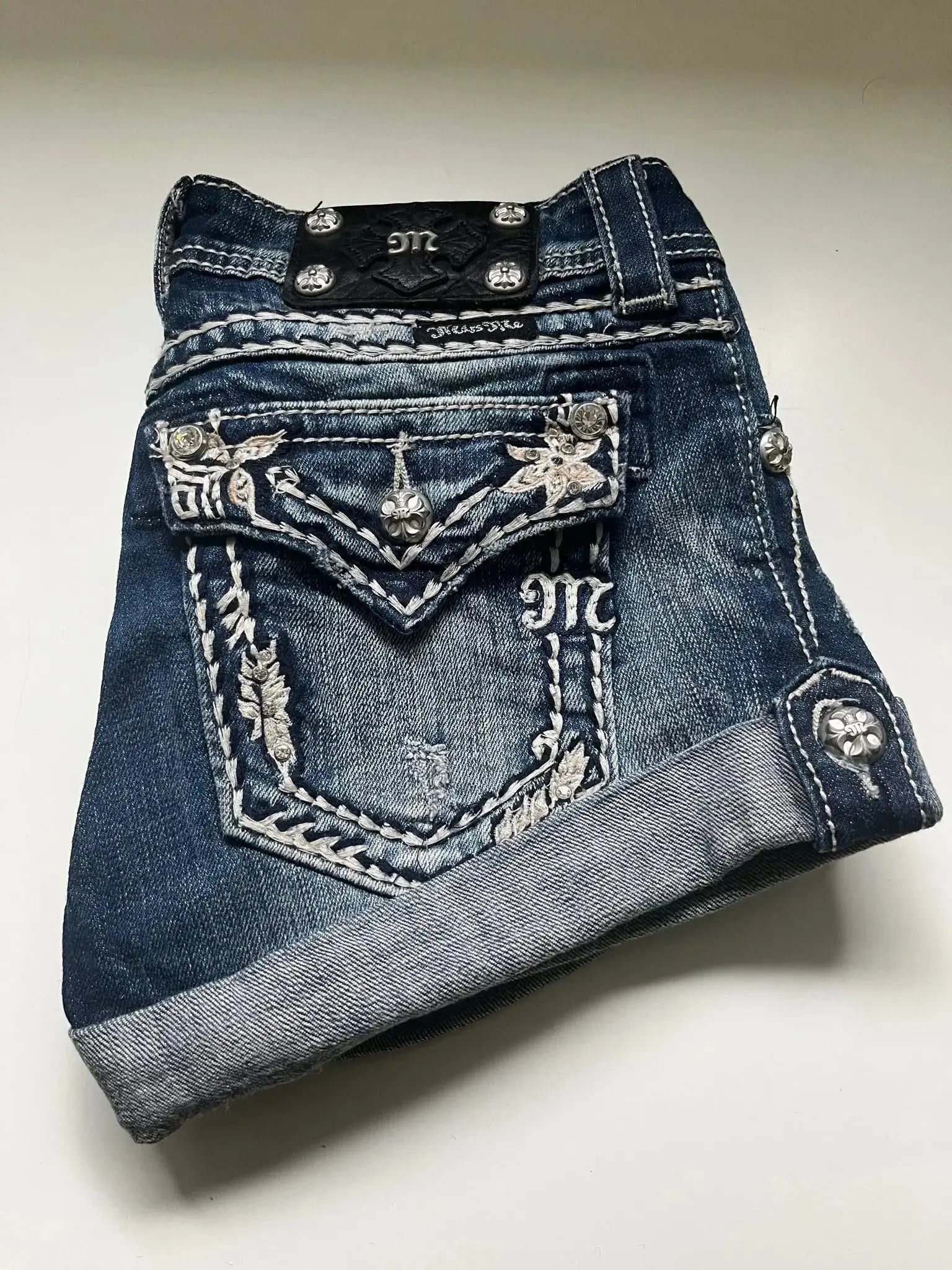 Fashion Retro Sexy Low Waist Denim Shorts Wash Pocket Embroidered Straight Pants 2025 Y2k Hip Hop Streetwear Casual Tight Shorts - DRACO COUTURE