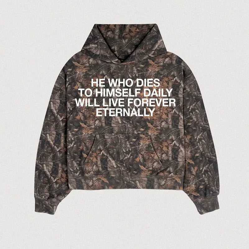 Camouflage Text Hoodie