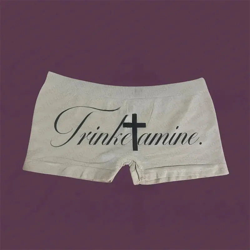 Summer fashion letter Gothic pattern street wear hip-hop punk Emo girl American retro casual sexy underwear Y2K Harajuku Emo - DRACO COUTURE