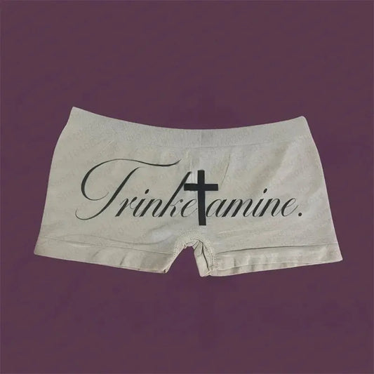 Summer fashion letter Gothic pattern street wear hip-hop punk Emo girl American retro casual sexy underwear Y2K Harajuku Emo - DRACO COUTURE