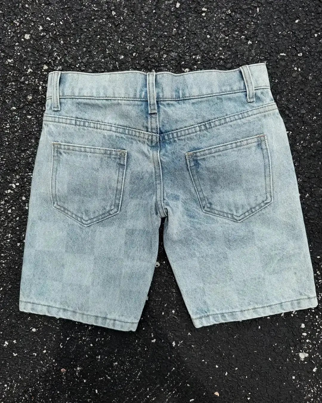 American Street Masonry Design Denim Shorts - DRACO COUTURE