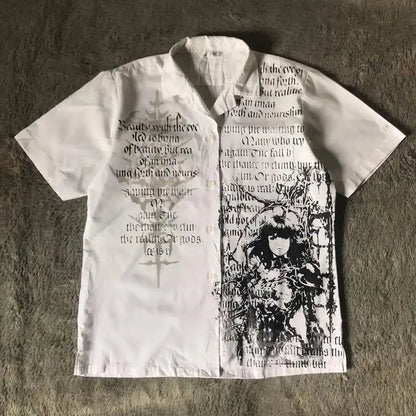 Y2K Shirt Loose Cotton - DRACO COUTURE