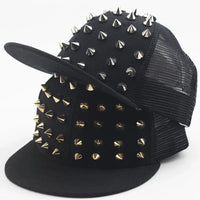 Men and Women's Rivet Flat Hat, Punk Rock, Hip Hop Stud Baseball Caps, Male, Female, Youth, Teenagers, Boys, Girls - DRACO COUTURE