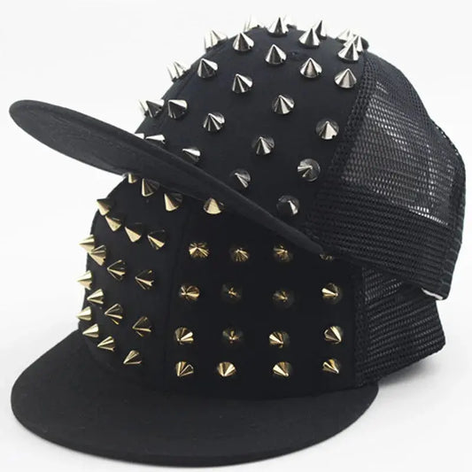 Men and Women's Rivet Flat Hat, Punk Rock, Hip Hop Stud Baseball Caps, Male, Female, Youth, Teenagers, Boys, Girls - DRACO COUTURE