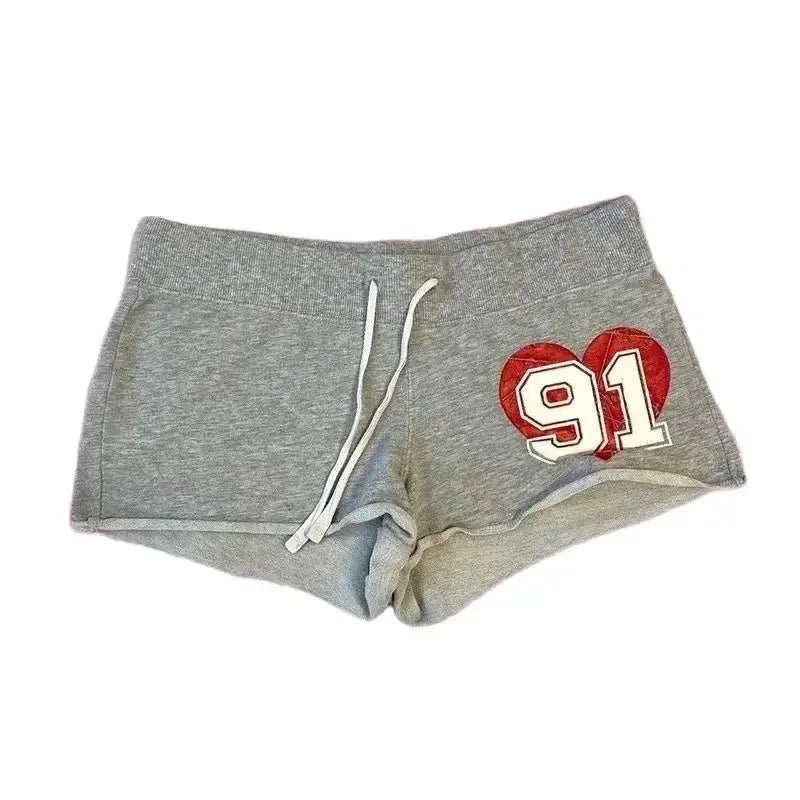 Sexy Club Slim Hot Short Pants Y2K Streetwear Digital Print Grey Shorts Women Elegant High Waist A Line Wide Leg Suit Short - DRACO COUTURE