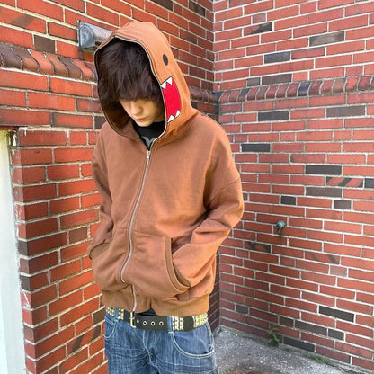 Eater Brown zip Hoodie