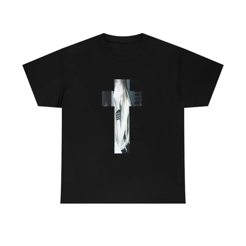 Cross Hip Hop Harajuku Graphic Print Pure cotton Tee Chic Streetwear Punk Short Sleeve T-shirt Vintage Gothic Y2K Cotton T-shirt - DRACO COUTURE