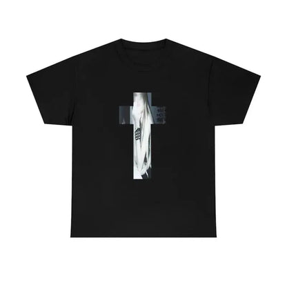 Cross Hip Hop Harajuku Graphic Print Pure cotton Tee Chic Streetwear Punk Short Sleeve T-shirt Vintage Gothic Y2K Cotton T-shirt - DRACO COUTURE