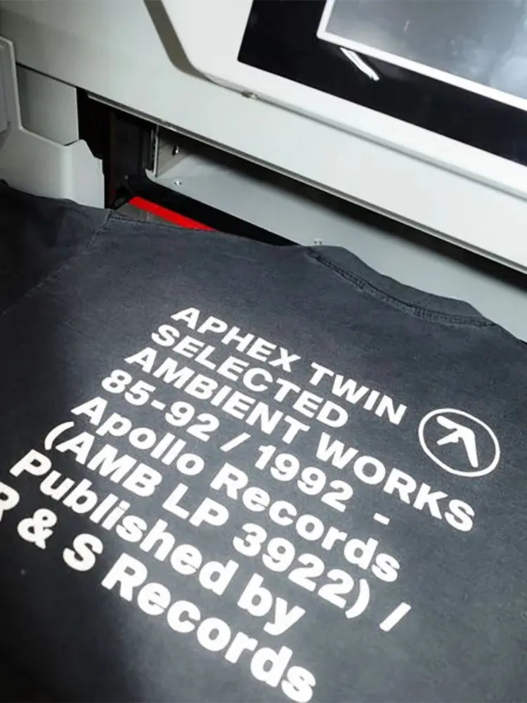 T-Shirt Aphex Twin Washed Black Print - DRACO COUTURE