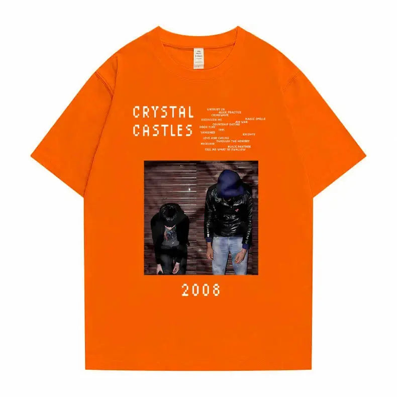 Crystal Castles Graphic T Shirts Male Gothic Music Band T Shirt Men's Vintage Tshirt Men Women Hip Hop Rock Oversized T-shirts - DRACO COUTURE