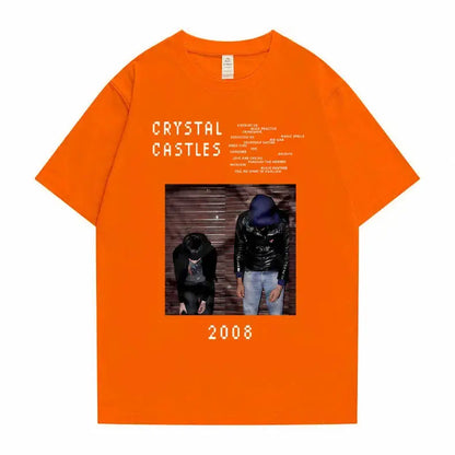 Crystal Castles Graphic T Shirts Male Gothic Music Band T Shirt Men's Vintage Tshirt Men Women Hip Hop Rock Oversized T-shirts - DRACO COUTURE