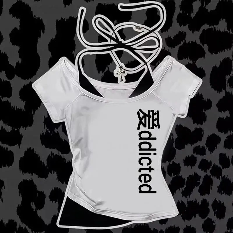 Y2k Crop Top Graphic - DRACO COUTURE