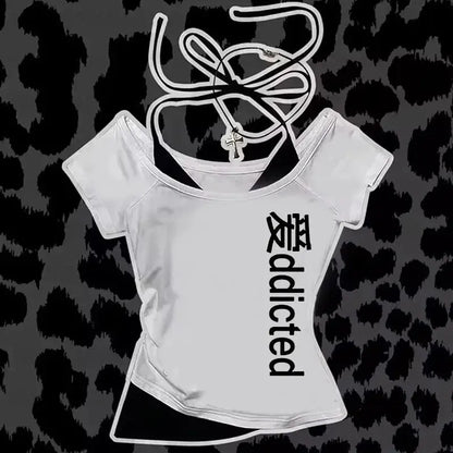 Y2k Crop Top Graphic - DRACO COUTURE
