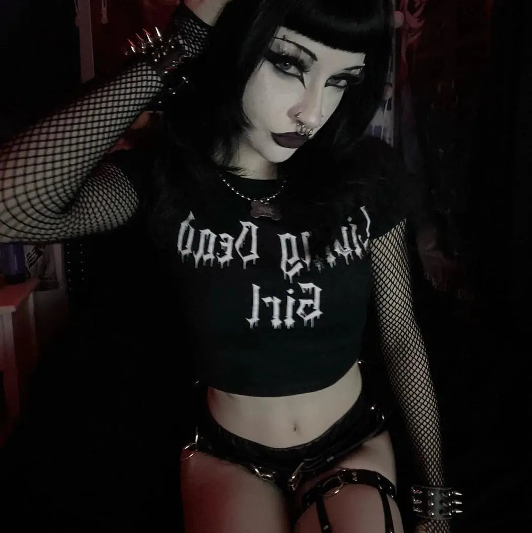 Grunge Crop Top Y2k - DRACO COUTURE