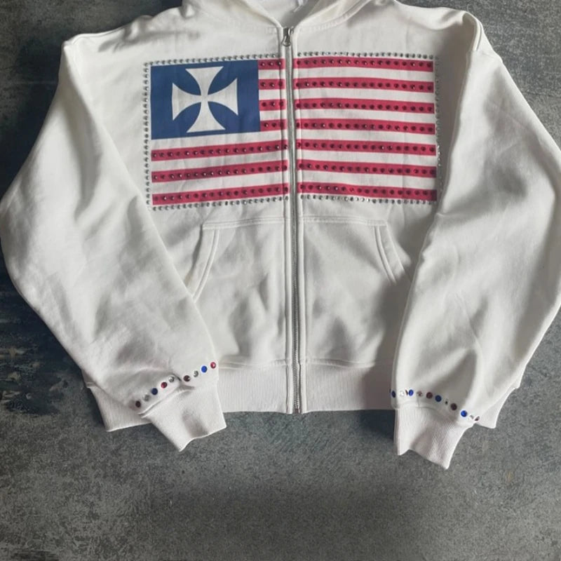 Weißes Sweatshirt „USA“