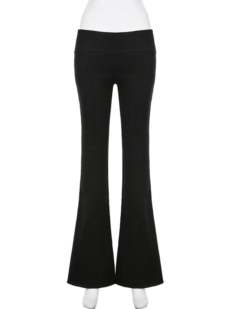 Y2K Schlanke Schlaghose mit niedriger Taille