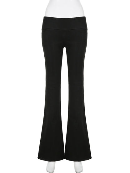 Y2K Schlanke Schlaghose mit niedriger Taille