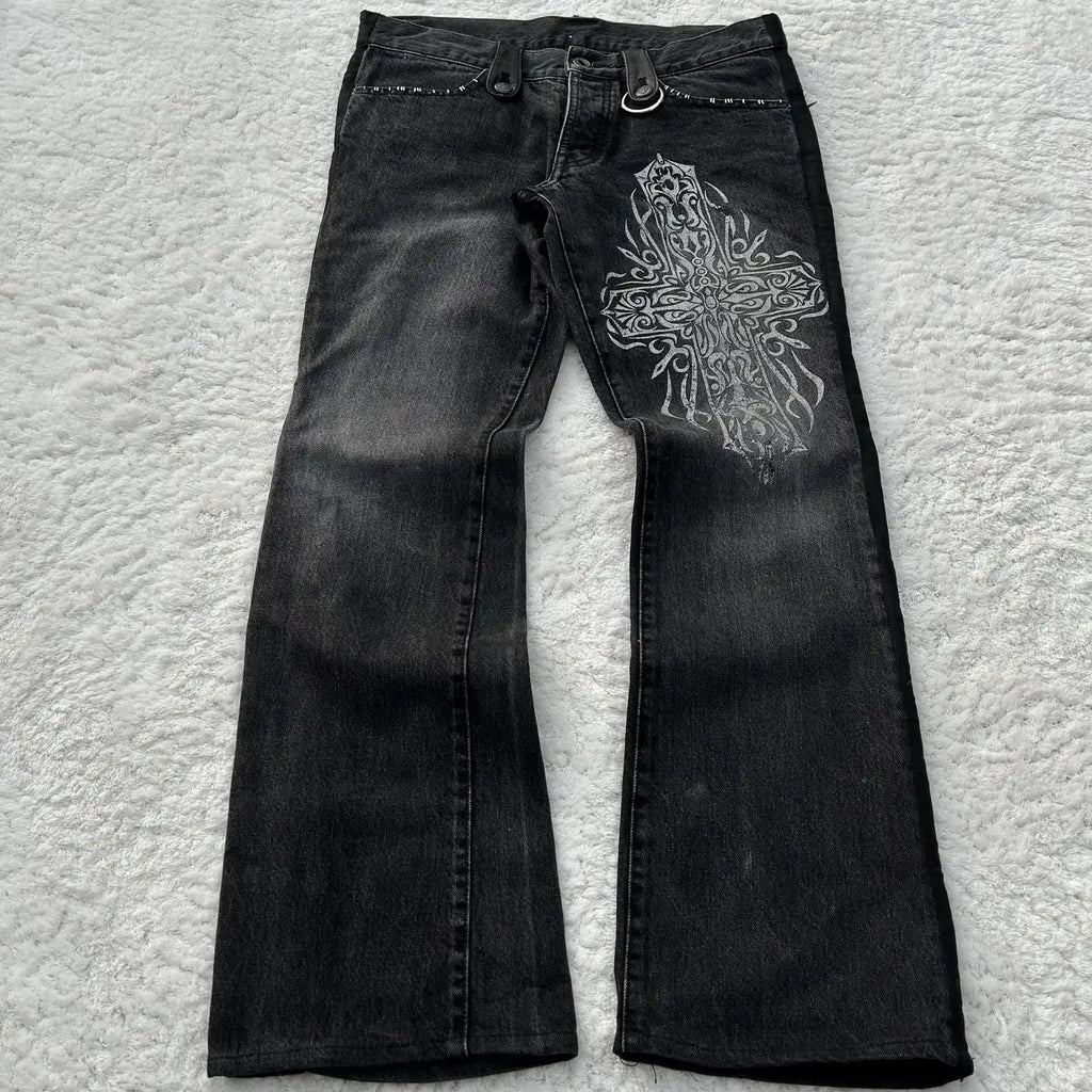 Czarne Flared Jeans Y2K