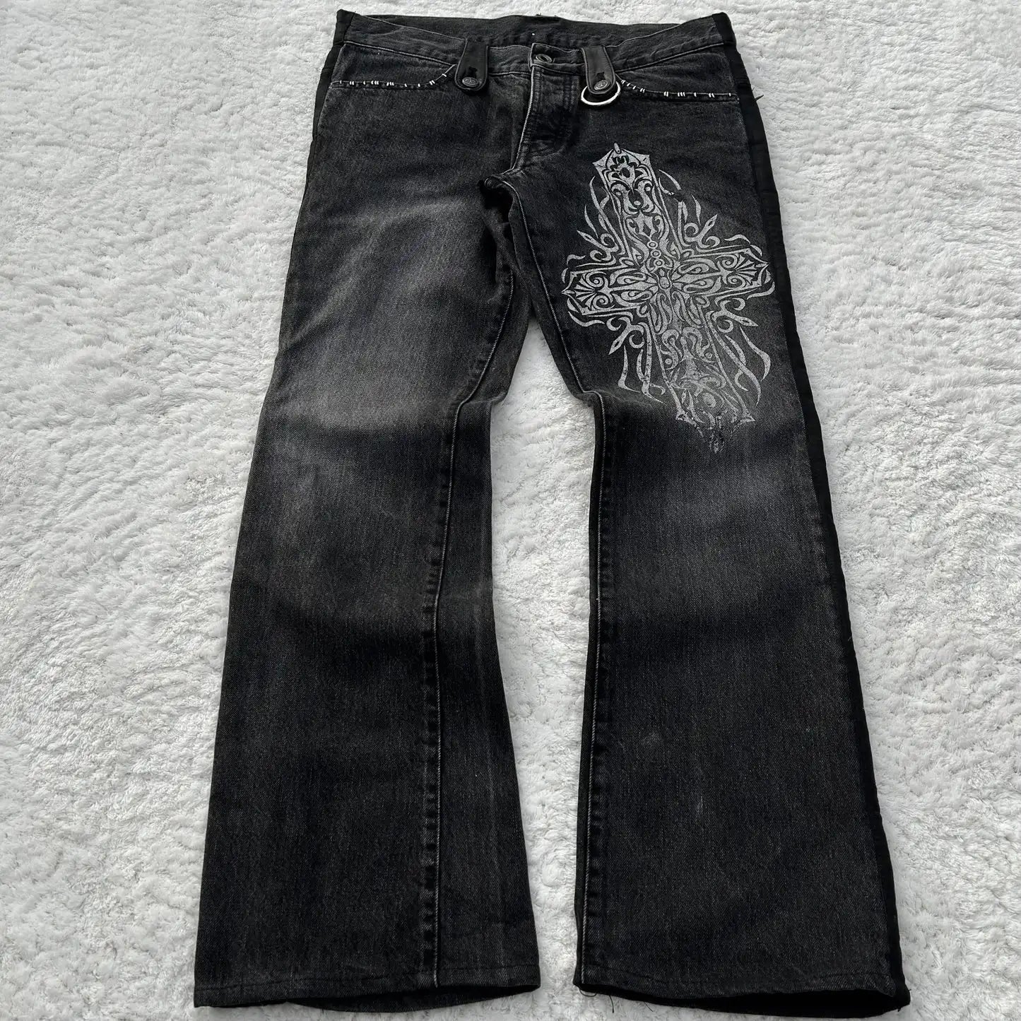 Czarne Flared Jeans Y2K