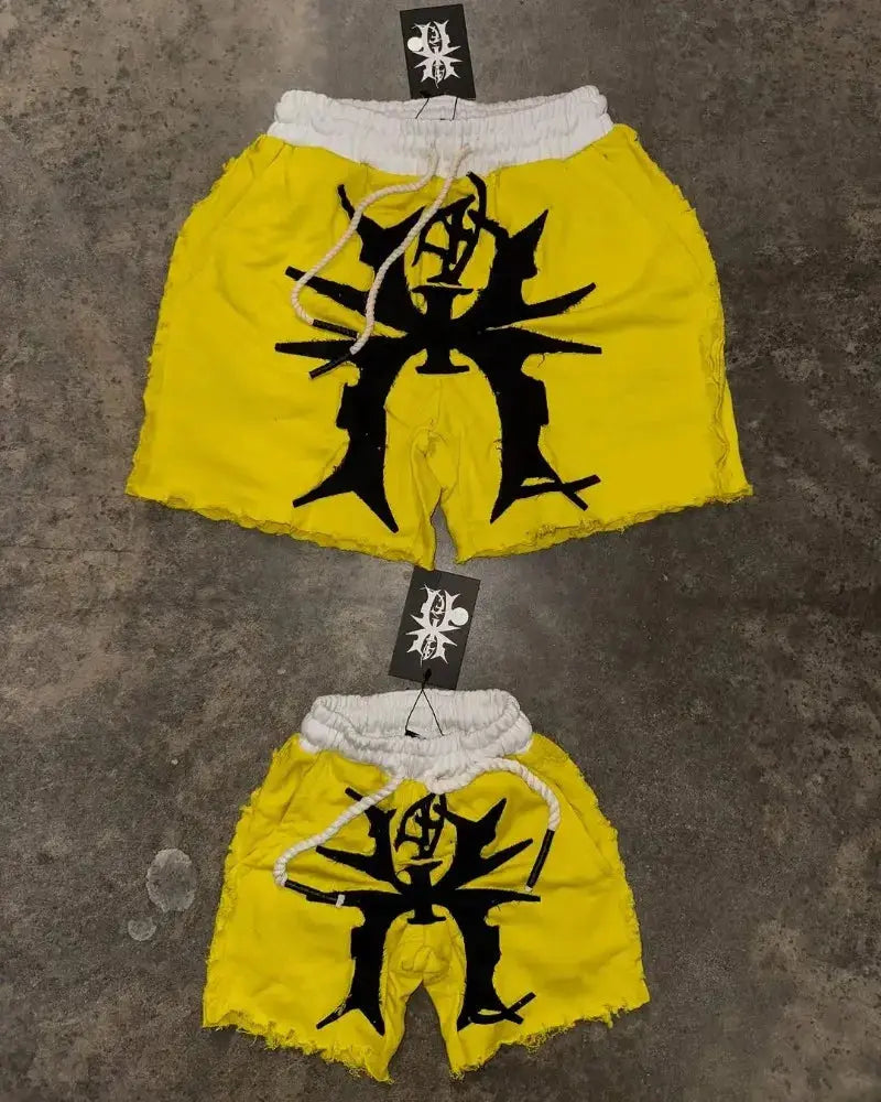 Yellow Cyber Y2K Shorts (4 kolory) - DRACO COUTURE