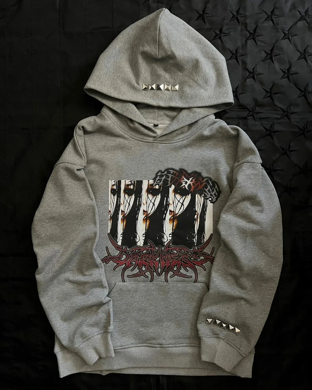 American Retro Gothic Washed Hoodie 