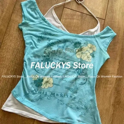 T-Shirt Women Y2K Streetwear Hot Girl Slim Fit - DRACO COUTURE