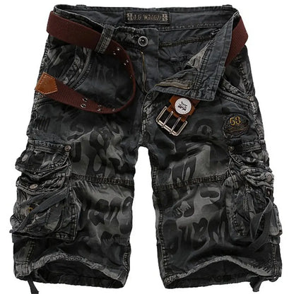 Summer Men's Camouflage Printed Work Shorts Multi-Pocket Zipper Button Military Combat Five Shorts Daily Street Casual Shorts - DRACO COUTURE